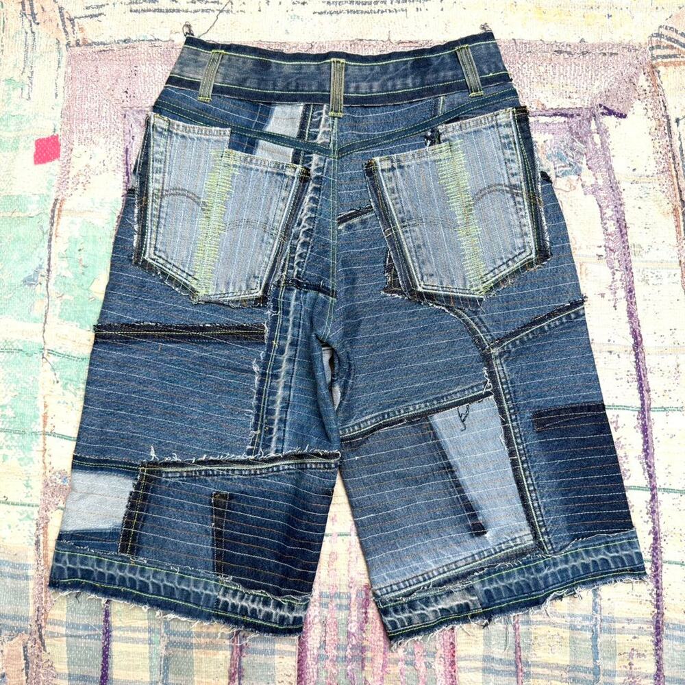 Custom patchwork baggy shorts 32x14